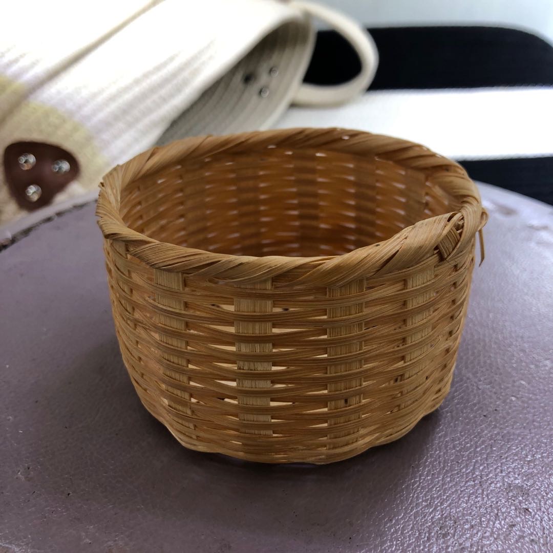小提篮小屏风刺身摆盘装饰品竹篮特色竹器小竹筐饰品摆设