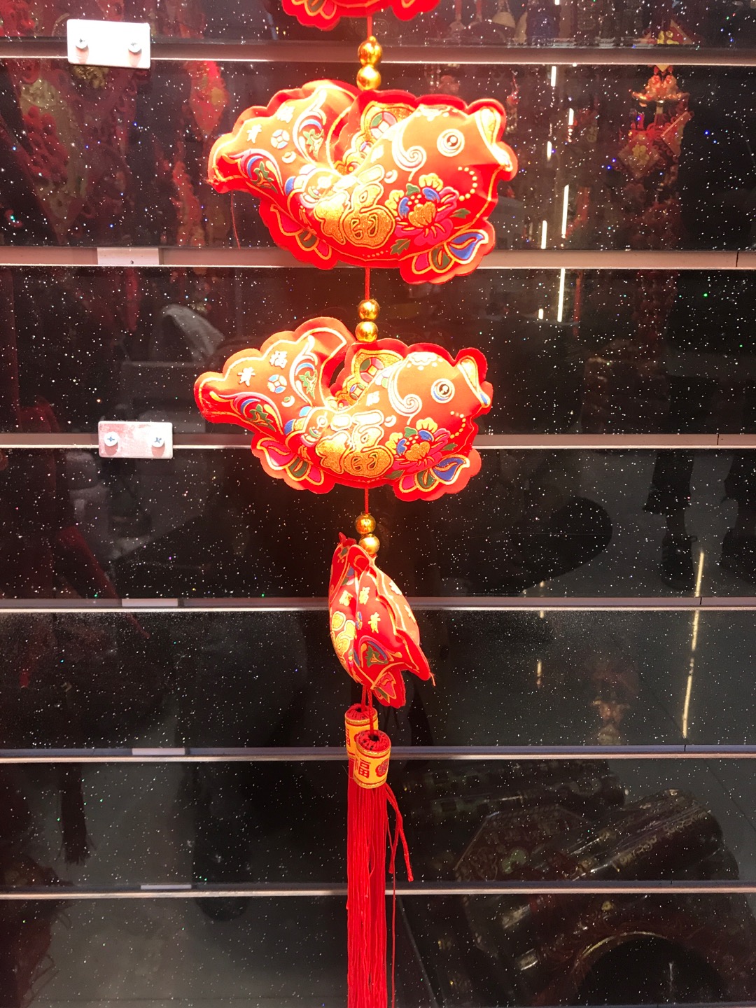 Large Printed Carp Five Series With Blessing Tassel Specification drawing