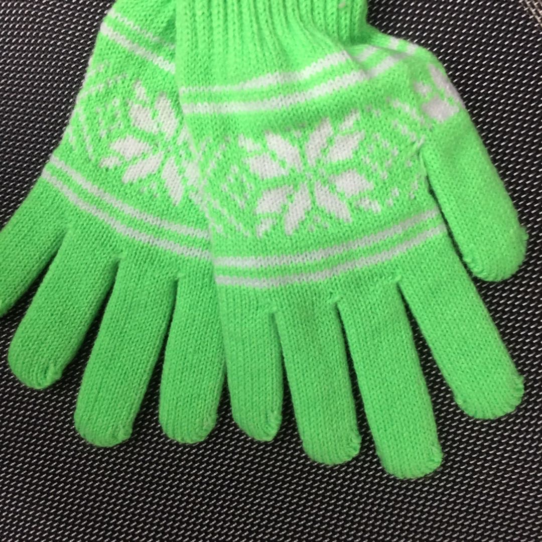Winter women's warm outdoor plush gloves, monochrome winter warm plush jacquard gloves Specification image