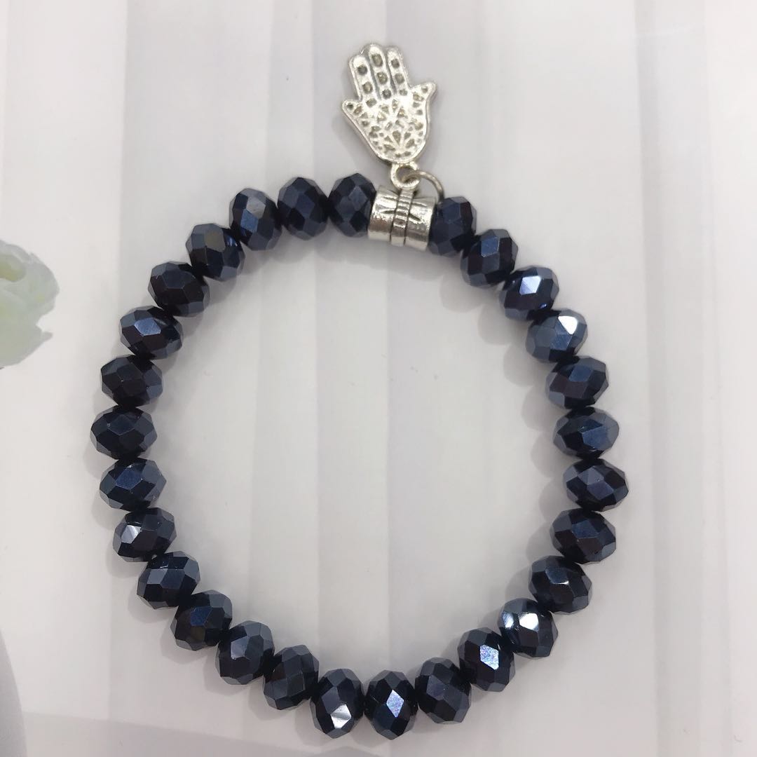 Fashionable, individual and mysterious sapphire blue crystal bracelet, versatile for both men and women, couple and student jewelry Specification image
