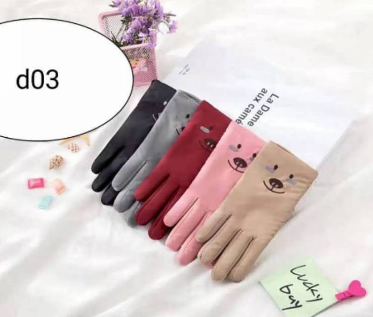 Guantes de invierno de las mujeres pantalla táctil guantes de cuero más peluche guantes de ciclismo caliente para conducir Specification image