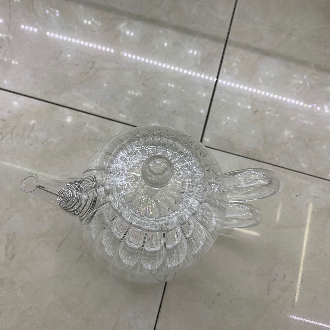 手工耐热玻璃茶具花草茶壶 带过滤耐高温可加热玻璃壶南瓜壶细节图