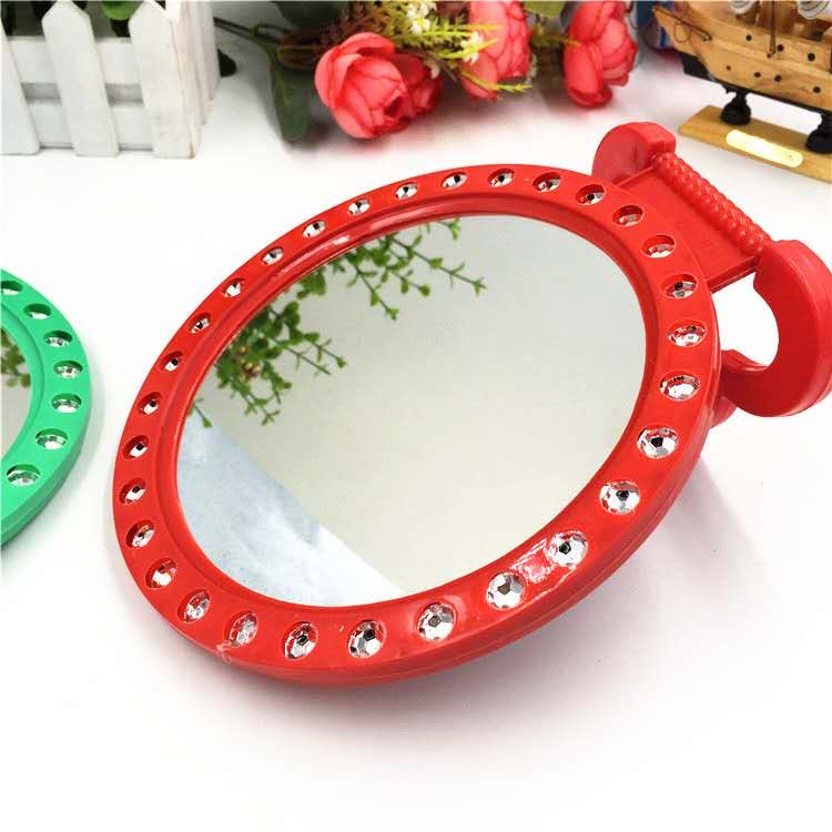 2元珠光彩色圆镜子多种尺寸挂镜台式镜二元店