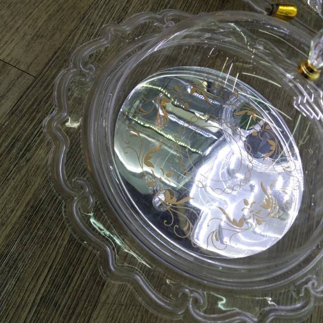 亚克力水果盘透明 圆形KTV酒吧果盆pc小吃碟子瓜子盘塑料果盘