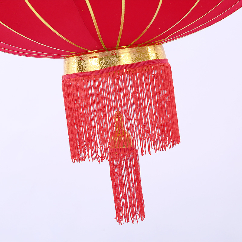 New Year and Spring Festival supplies 80 full red lanterns made of long red velvet fabric Specification image