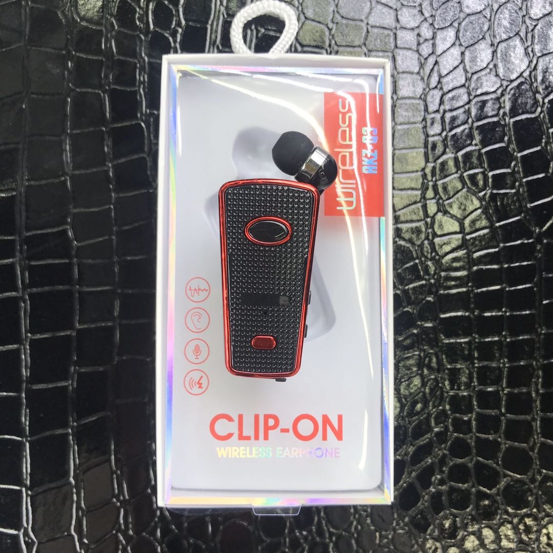 Lapel type Bluetooth connector headphones, stereo detachable large-capacity multi-functional car wireless Bluetooth headphones details Picture