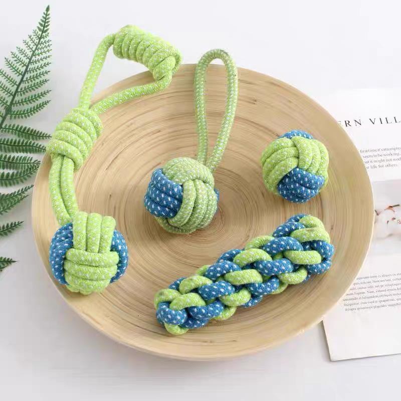 Dog Toy Rope Knot Grinding Teeth Bite Resistant Cleaning Teeth Knitting Ball details Picture