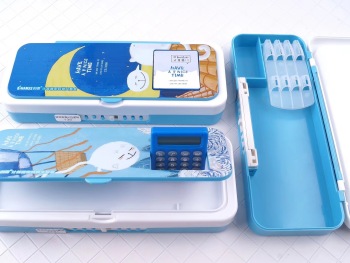 创思文具CS-3268计算器密码文具盒双层密码文具塑料文具盒产品图