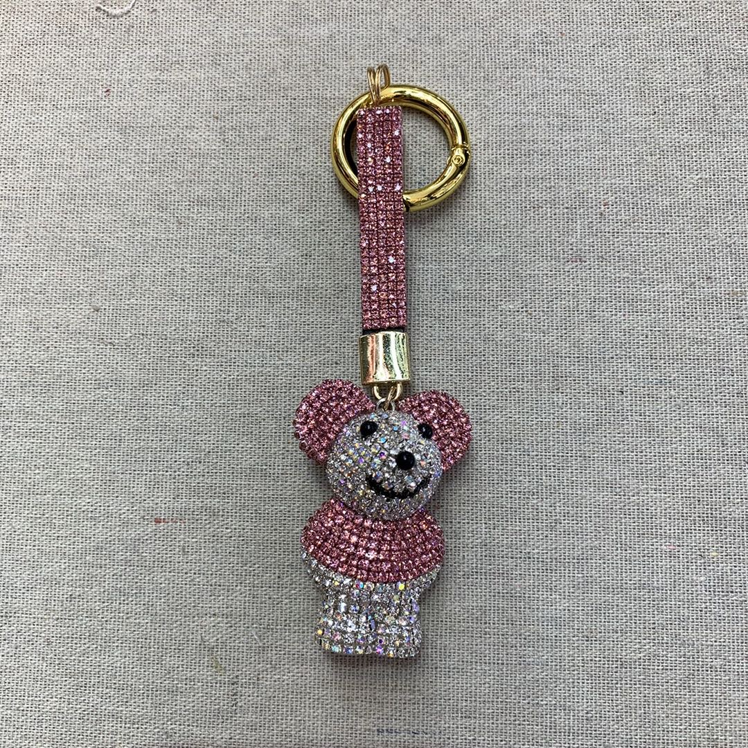 满钻小老鼠钥匙扣手工镶钻汽车钥匙挂件图
