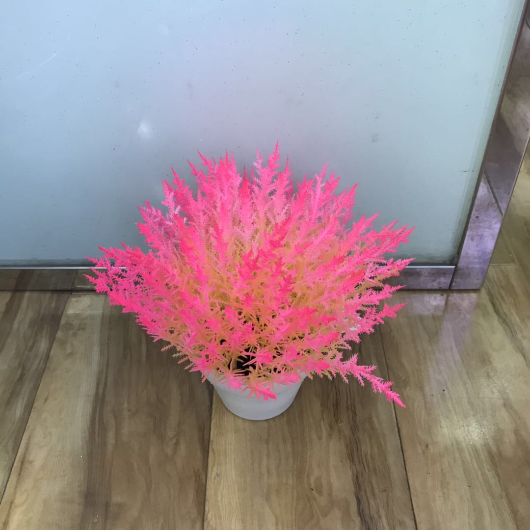 仿真绿植物假花草紫荆花插花束栅栏花艺套装饰品客厅家居摆设件
