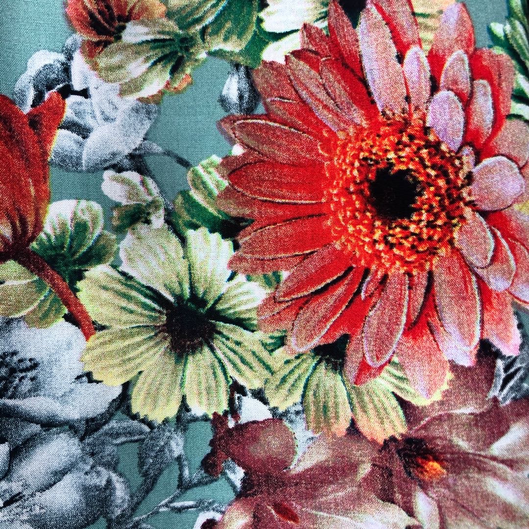 Silk and cotton fabric, silk and cotton fabric for spring and summer clothing, large-print knitted fabric details Picture