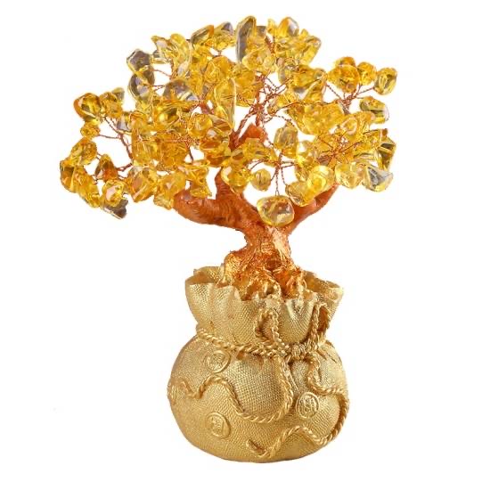 Resin manufacturers topaz handicrafts Fortune tree money bag fortune tree wholesale: GF-03 thumbnail