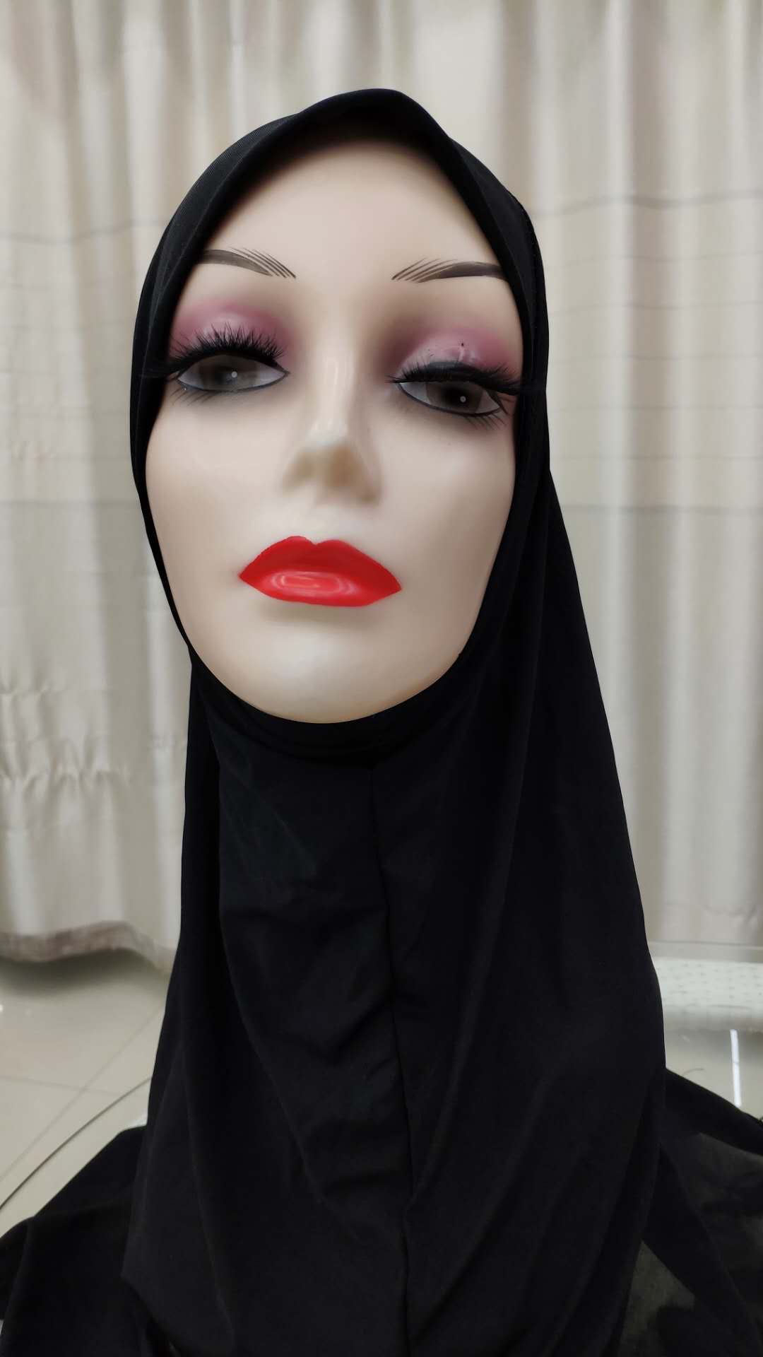 Women's Arab Muslim Veil New Summer Thin Chiffon Milk Silk Pure Color Glossy Head Cover