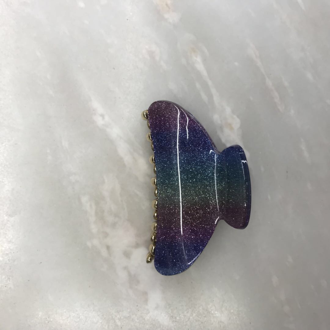 Manufacturers direct dazzle color acrylic horsetail hair catch hair clip thumbnail