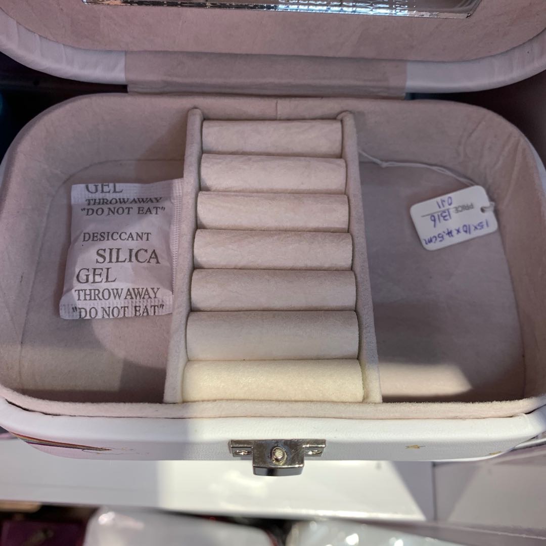 皮质印花首饰盒化妆包便携手持小包包产品图