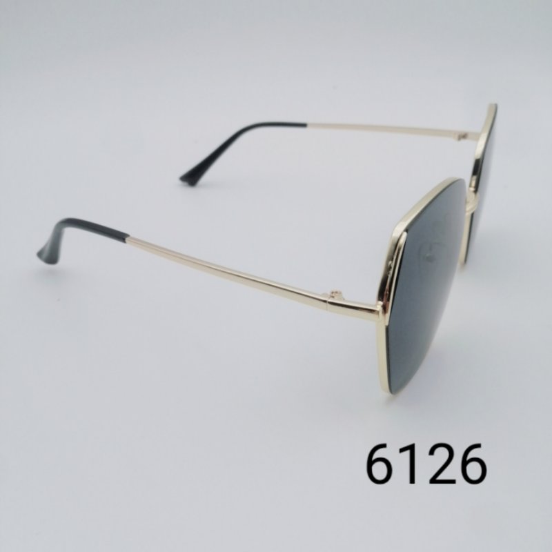 New fashionable sunglasses, large-framed polygonal sunglasses, polarized glasses, Korean version, trendy and trendy, high-end metal women's style, 6126 Specification image