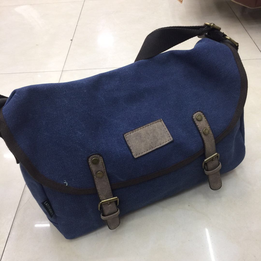 帆布包单肩包韩版潮休闲手提包男包 商务斜挎包小跨包背包