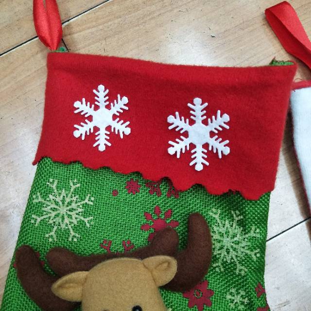 Christmas decorations, socks, candies, gift bags, gift bags, window decoration socks, Santa Claus gift bags details Picture