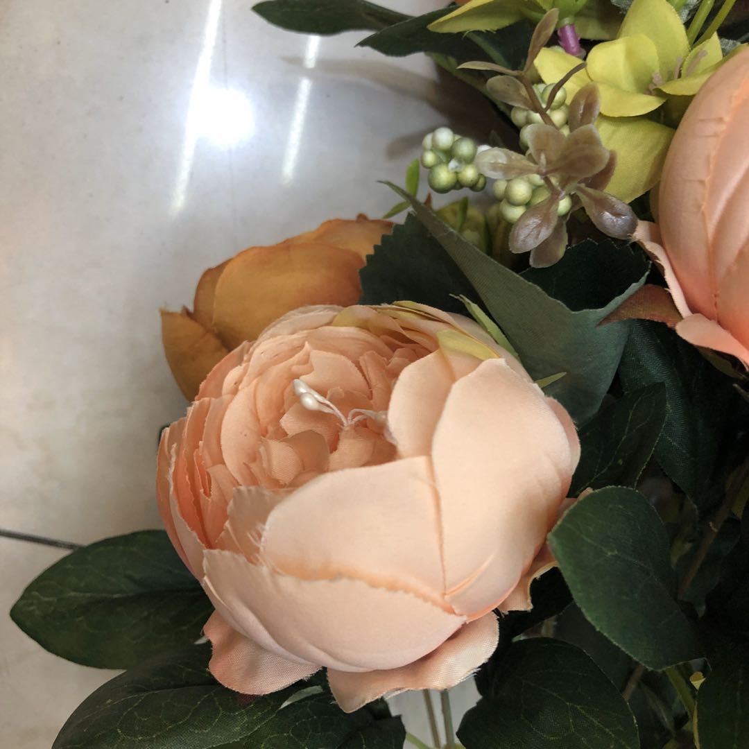 大头牡丹仿真花束绢布婚庆彩色绢花婚礼插花细节图