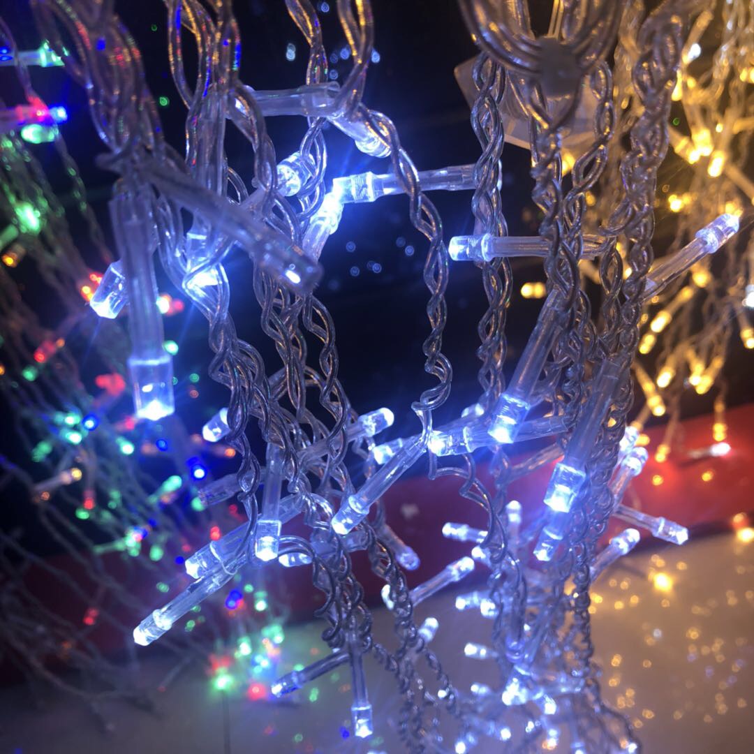 窗帘灯串3*6米冰条背景装饰霓虹带led彩灯闪烁铜线低压产品图