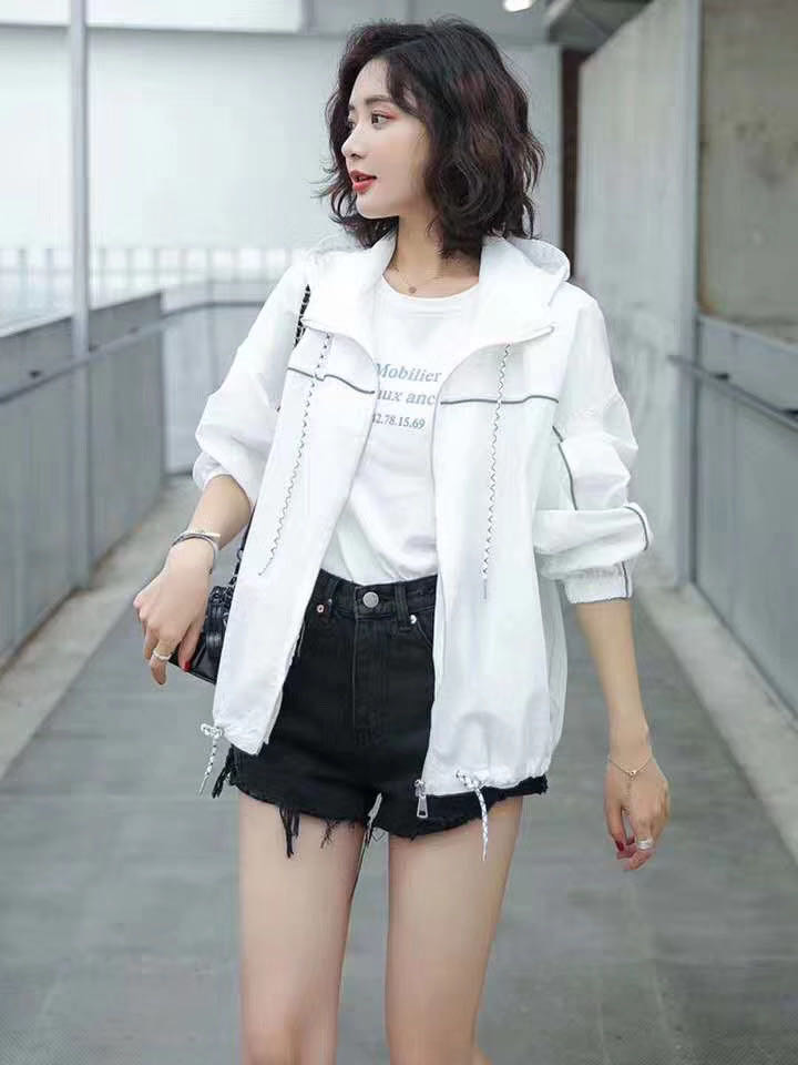 高档防晒衣女短款学生韩版宽松防晒衫夏季户外防晒服