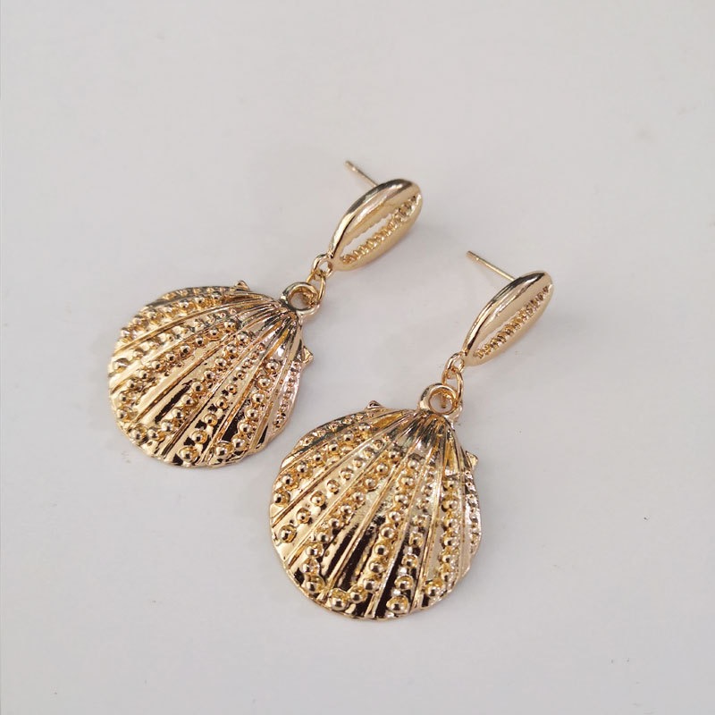 欧美时尚创意耳环波西米亚风格扇贝耳饰图