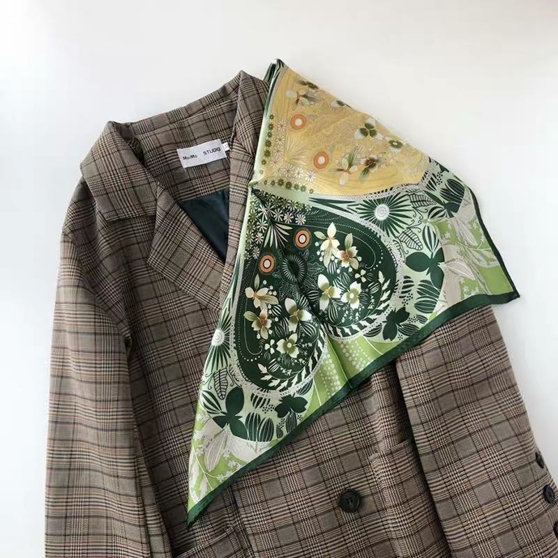 Fruit Green Fashion Trend Scarf Small Square Scarf Scarf Shawl Dual-Use details Picture