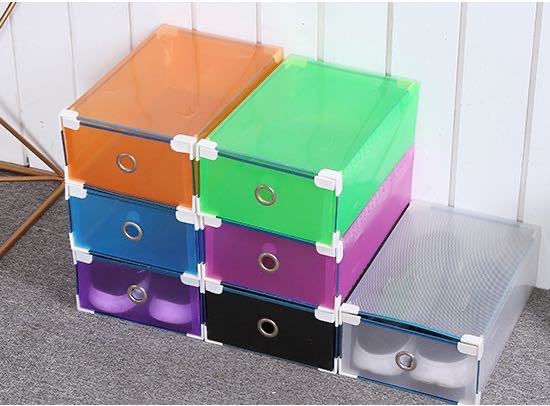 PP环保斜纹铁边透明抽屉防尘简易收纳盒产品图