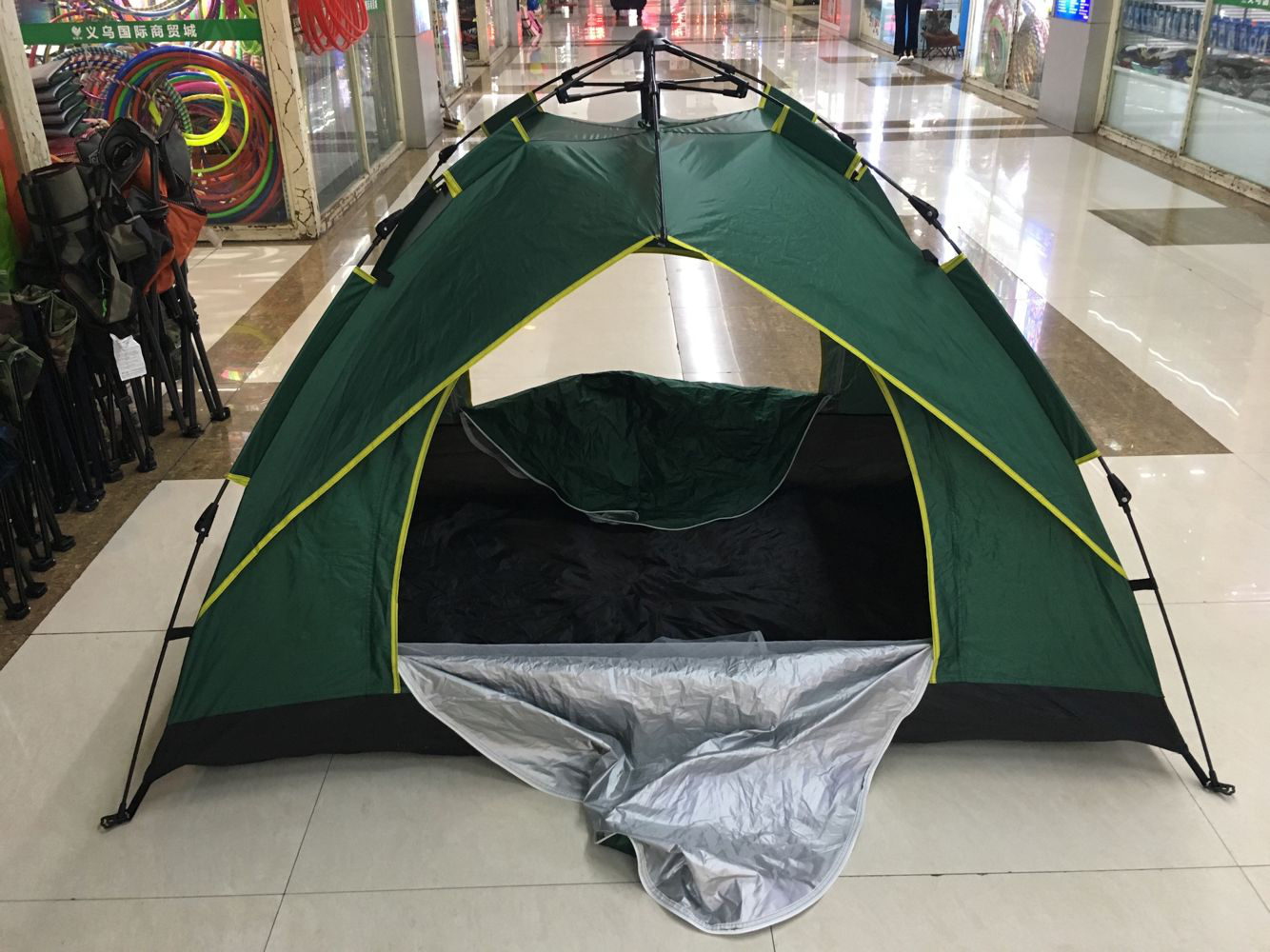 迷彩帐篷户外折叠2人3-4人野外露营全自动双层加厚防晒雨沙滩旅行