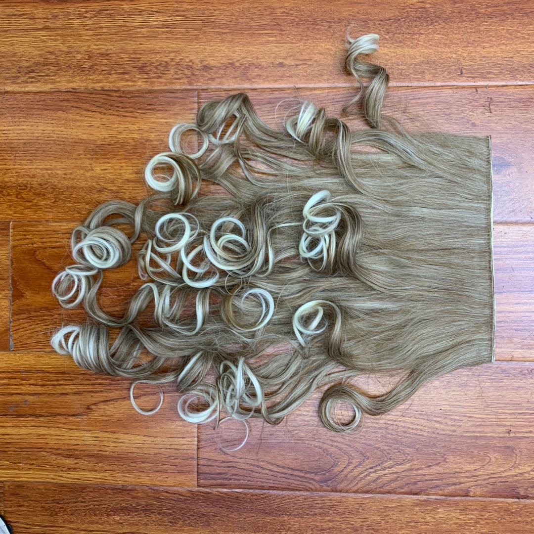 Cabello rizado ondulado cabello rizado pieza de peluca brillante temperamento peluca cuadrilátero details Picture
