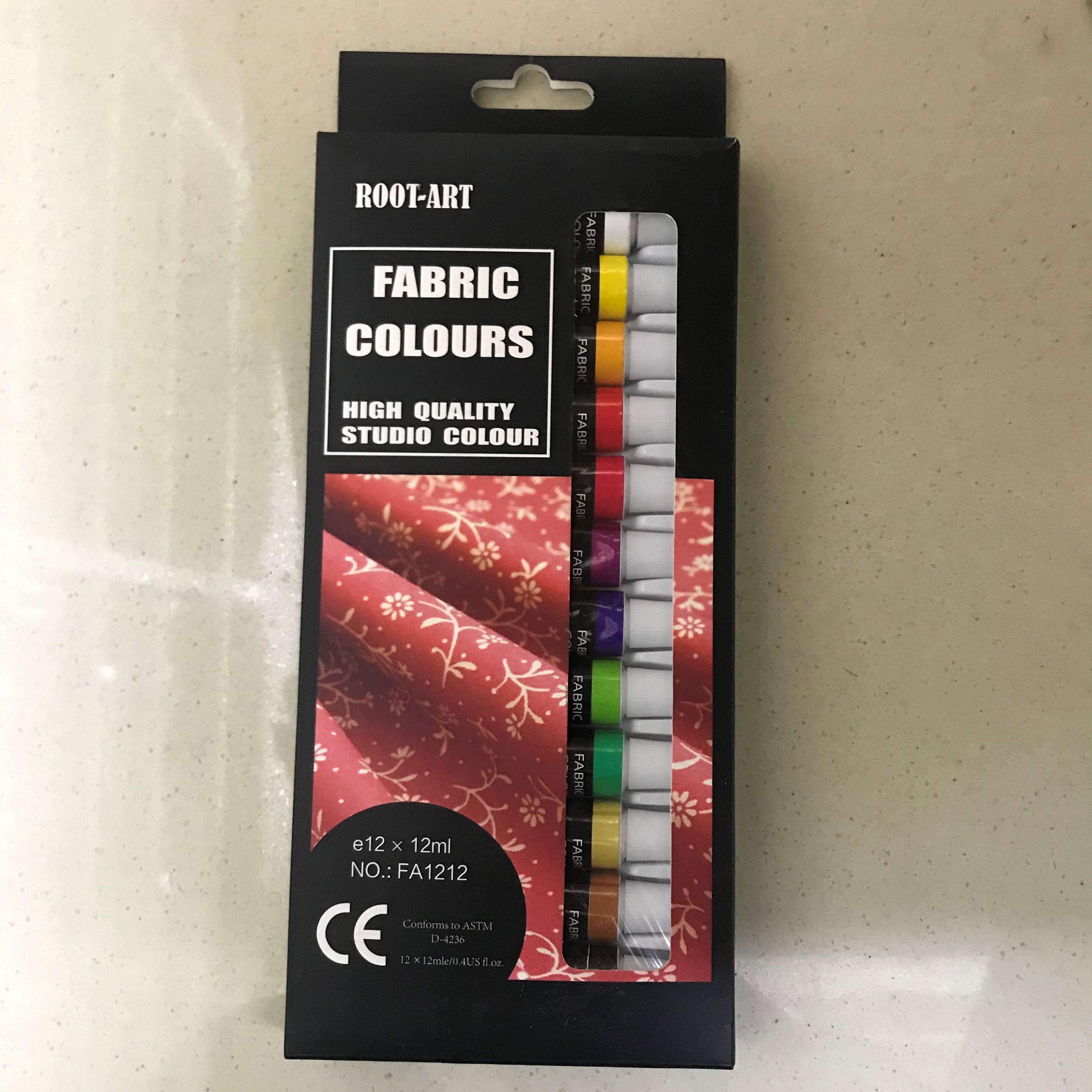 Rote Art Supplies Student Stationery Office Culture Art Calligraphy Drawing Supplies Art Pigments Fa1212 Pigment Textile 12 Colors 12Ml Box Children Students Diy Hand-Painted Graffiti Paint