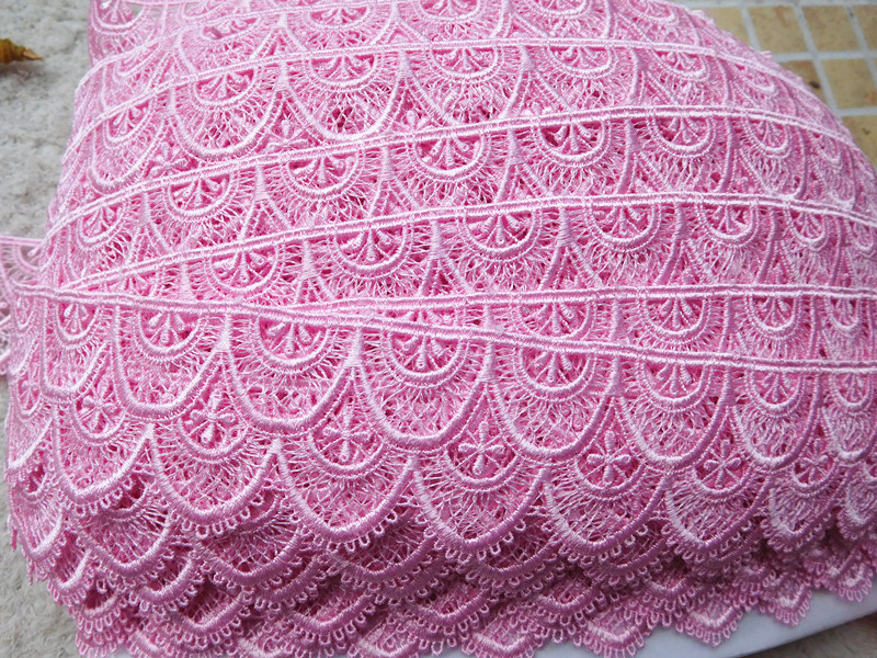 Pink exquisite water-soluble embroidered lace trim, diy handcrafted hair accessory material, girls' clothing decoration accessories Specification image