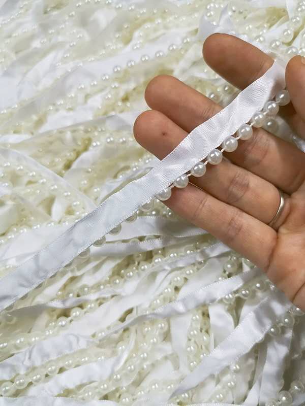 Pearl Lace All Cotton Lace Hollowed-Out Cotton Lace Fabric Handmade Diy Clothing Lace Accessories Specification drawing