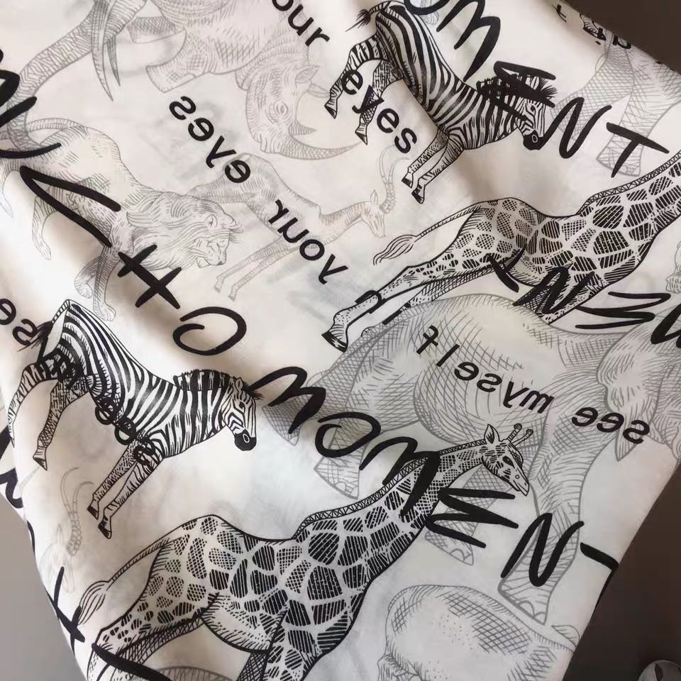 Black And White Animal Print Scarf Scarf Oversized Scarf Shawl details Picture
