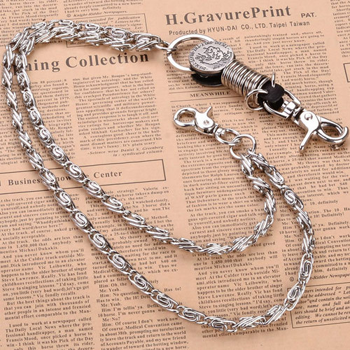 个性朋克金属挂饰时尚腰链男士嘻哈潮流裤子挂链牛仔装饰链条裤链图