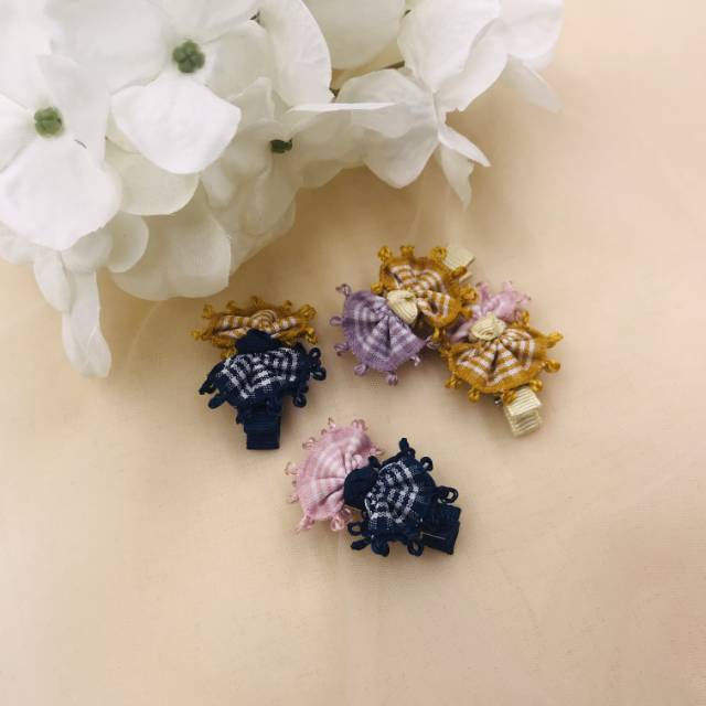 NT203 check South Korea ear plaid hair accessories DIY materials shoes flower accessories 2.5cm thumbnail