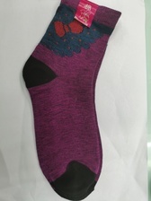 厂家舒适透气可爱紫色松口女袜外贸袜直销