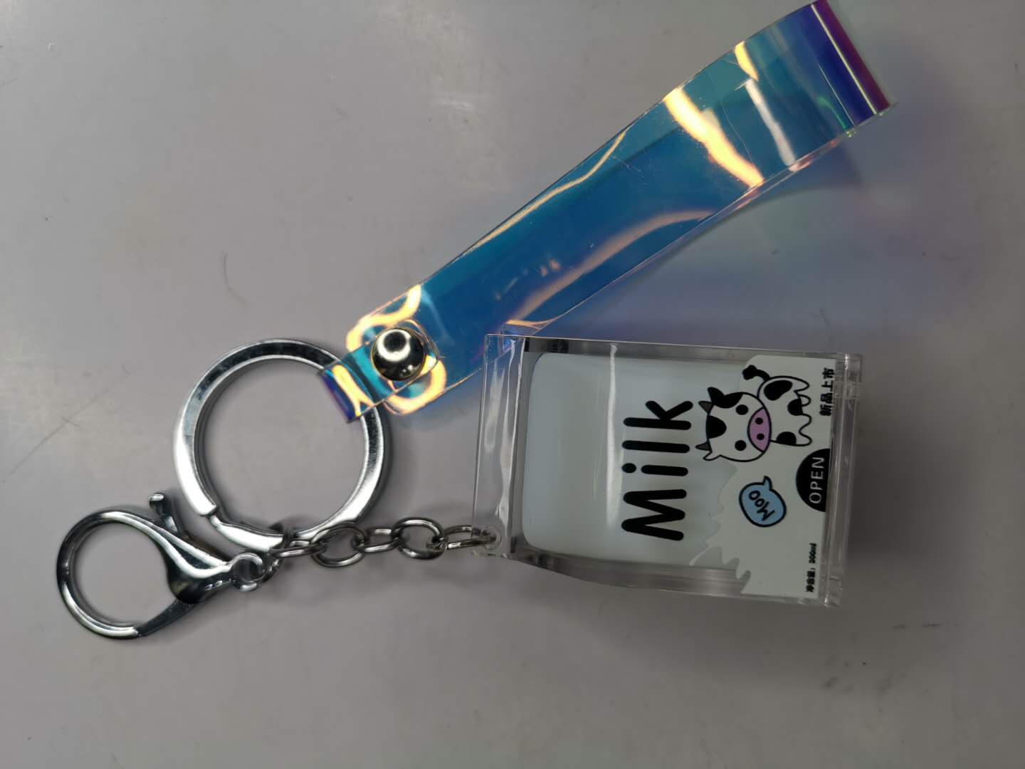 Tiktok Red floating milk pendant key chain drifting sand bottle into oil milk pendant thumbnail