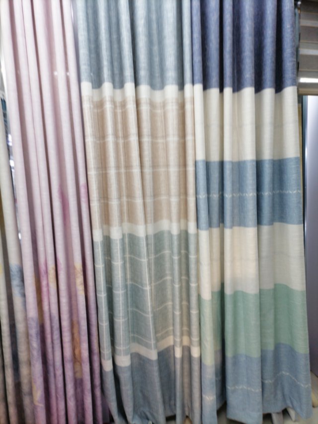 Linen Printed Curtain Fabric Finished Solid Color Living Room Custom Heat Insulation Shading Bedroom