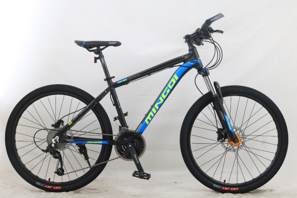 26-inch aluminum alloy frame fluorescent color mountain bike night ride