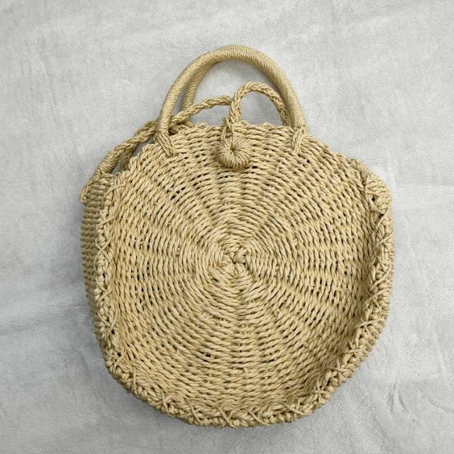 Round straw bag Forest flowers grass woven bag beach bag woven bag women's holiday bag cane woven single-shoulder cross-body bag thumbnail