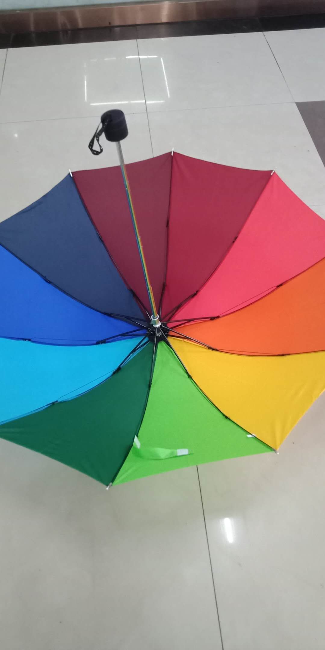 现货工厂直销长柄彩虹雨伞定制开业赠品广告伞礼品伞可印logo细节图