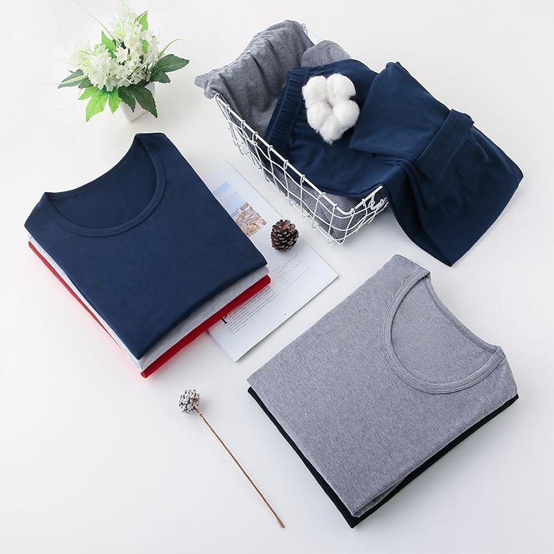 Men's Lycra Cotton Long Johns Set Loose Stretch Soft Fabric Lycra Cotton Men's Long Johns Solid Color Men's Long Johns Specification drawing