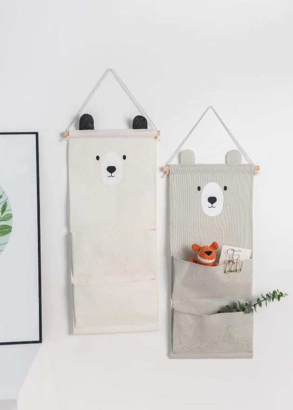 Ear bear hanging bag storage bag 25*59 storage items storage box bag details Picture