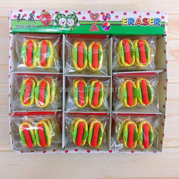 1006热狗注塑橡皮擦3D蛋糕热狗造型橡皮檫拼接橡皮