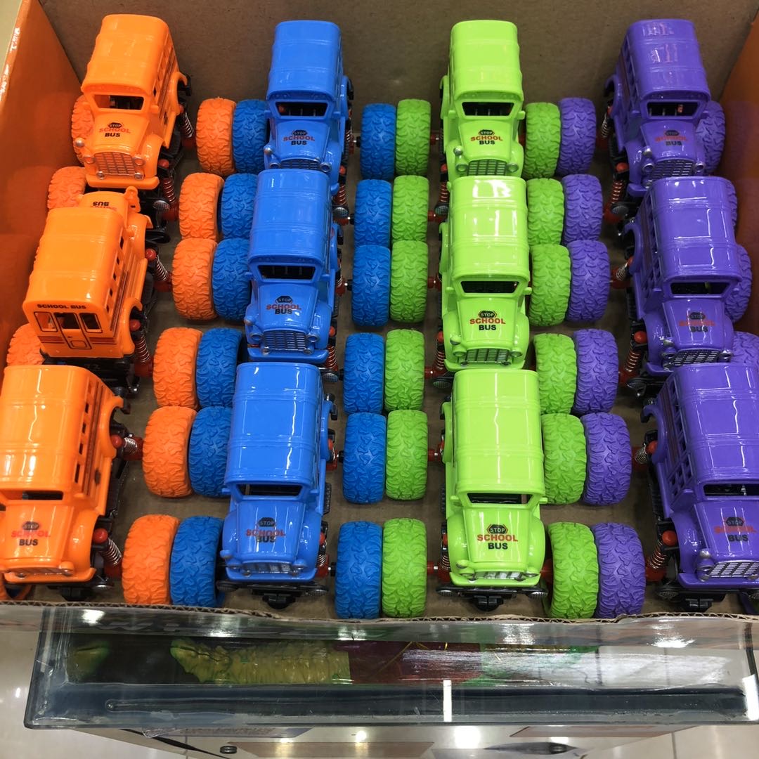 Manufacturers direct sales solid color school bus inertial car children's toys thumbnail