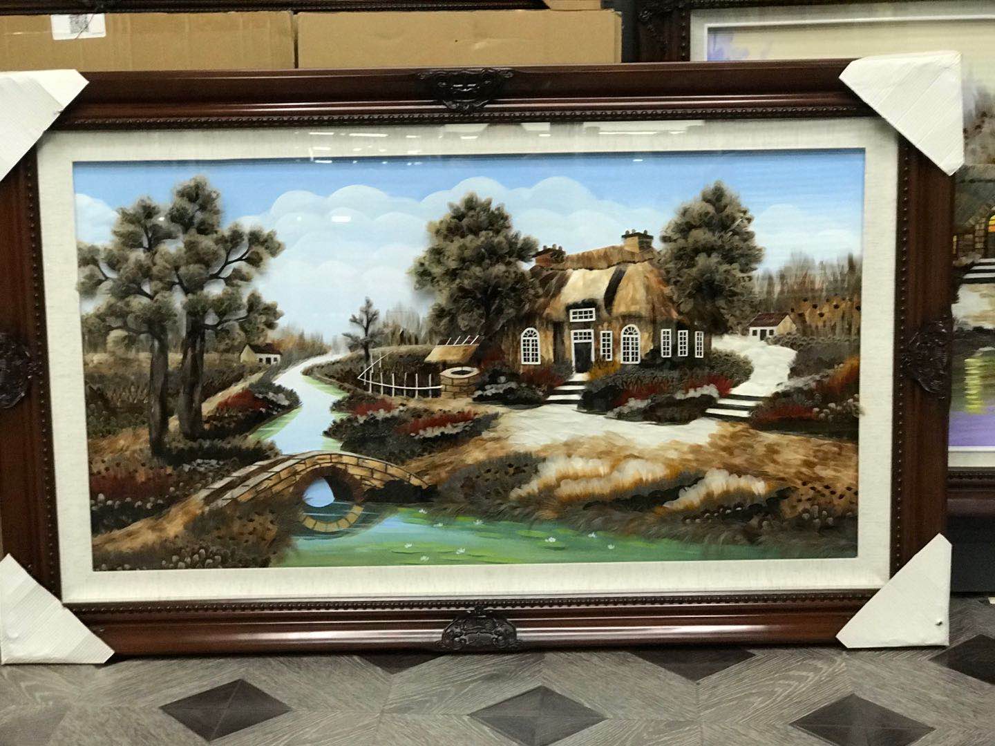 义乌大森装饰画业80X120cm羽毛装饰工艺画