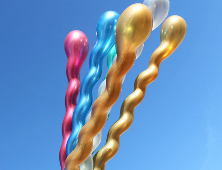 Long twisted spiral balloons, latex metal balloons, wedding room decoration, wedding long balloons, 1.8 grams Specification image