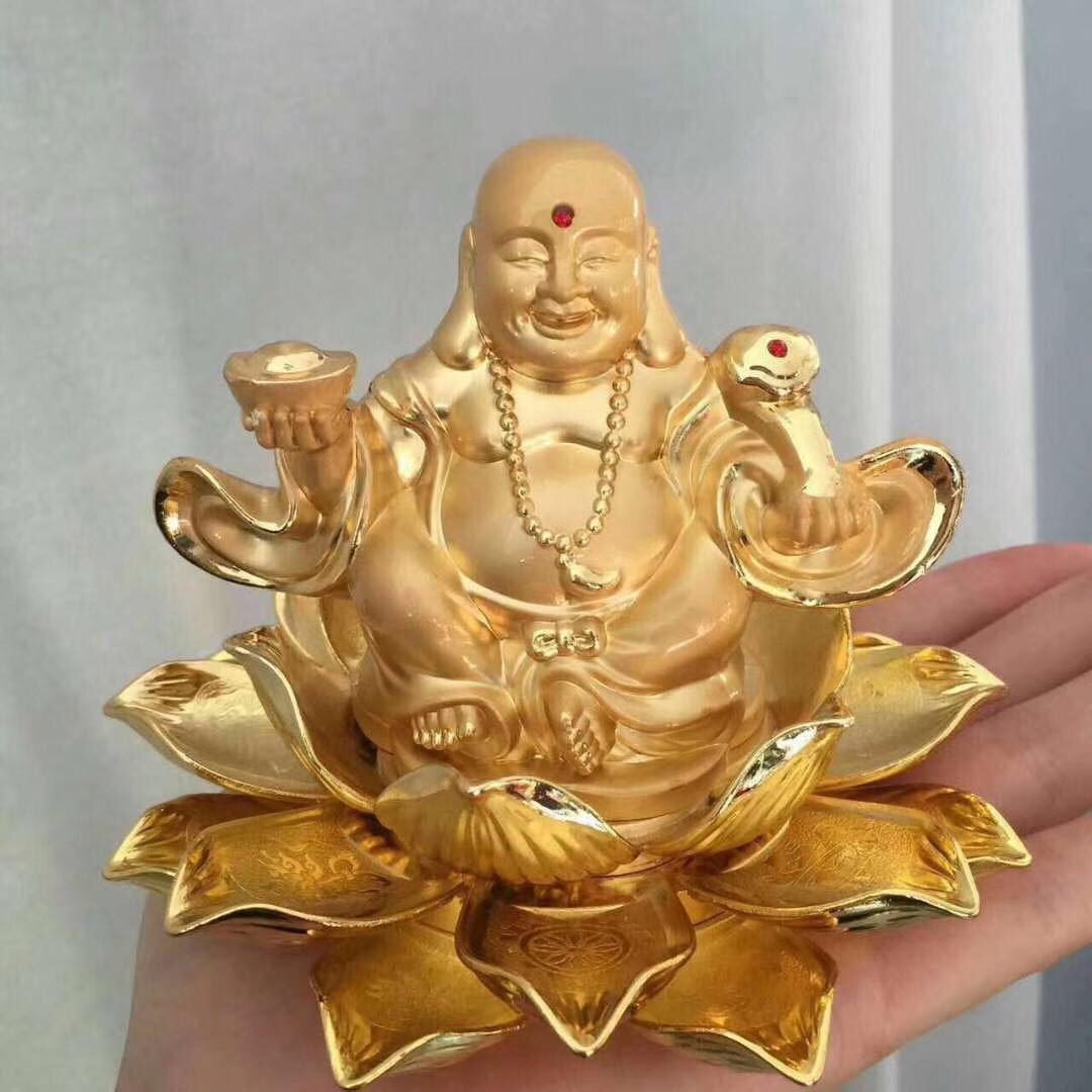 Car perfume alloy Guanyin Bodhisattva figurehead Double-sided Guanyin car decoration for safety car figurehead Maitreya Buddha Specification image