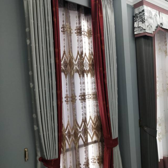 仿真丝提花适用客厅卧室宿舍时尚潮流窗帘--149